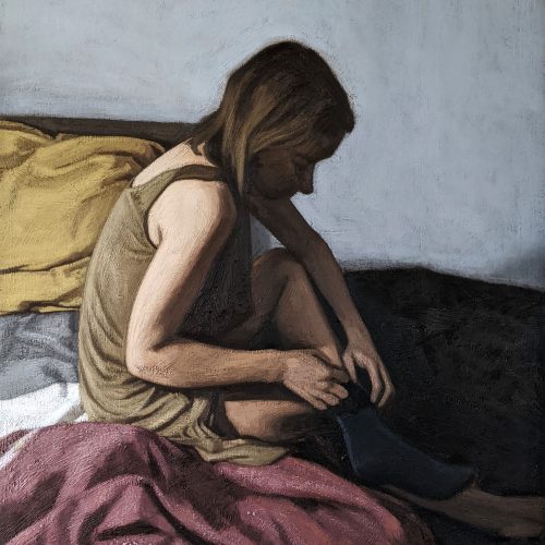 Maxime-Biou-Eve-chaussette-bleue-116x89-huile-sur-toile-2023-2