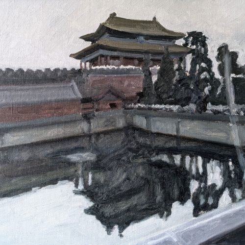 Maxime-Biou-Cite-Interdite-40x50-huile-sur-toile-2024