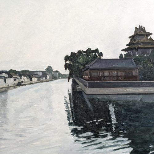 Maxime-Biou-Cite-Interdite-89x130-huile-sur-toile-2024_2