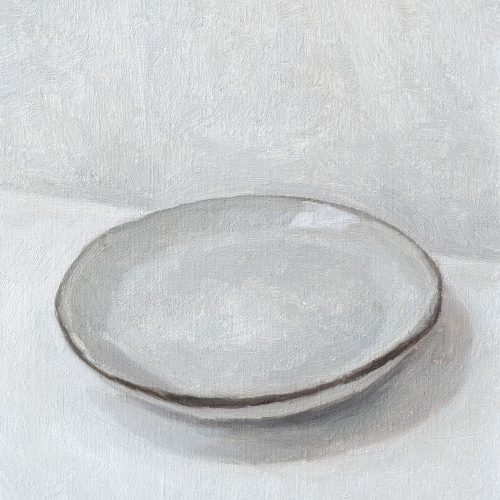Maxime-Biou-Assiette-blanche-35x27-huile-sur-toile-2025-2