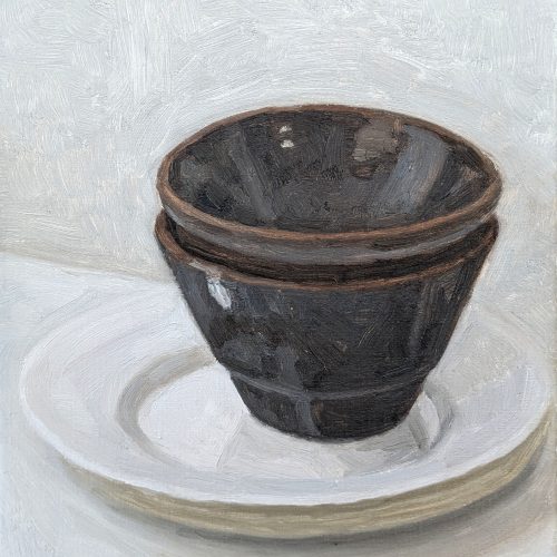 Maxime-Biou-Bols-noir-et-assiette-41x27-huile-sur-toile-2025