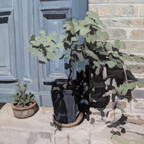 Maxime-Biou-Ginkgo-et-petite-plante-verte-a-la-Ruche-65x54-huile-sur-toile-2026-2