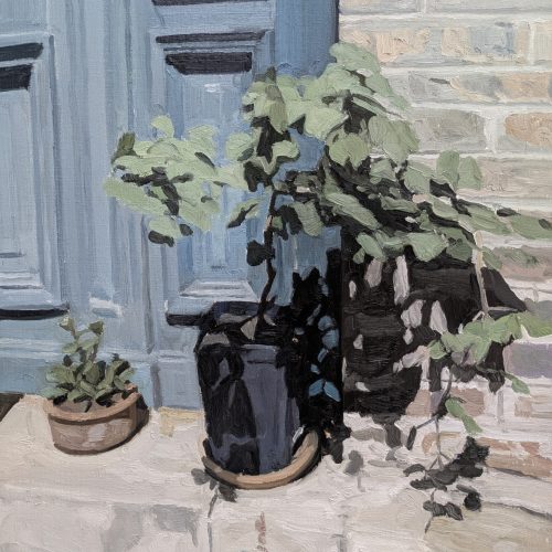 Maxime-Biou-Ginkgo-et-petite-plante-verte-a-la-Ruche-65x54-huile-sur-toile-2026-2