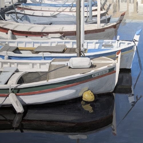 Maxime-Biou-barques-saint-tropez-89x116-huile-sur-toile-2026
